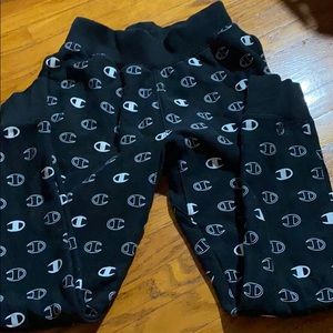Champion joggers black with white C’s all over
